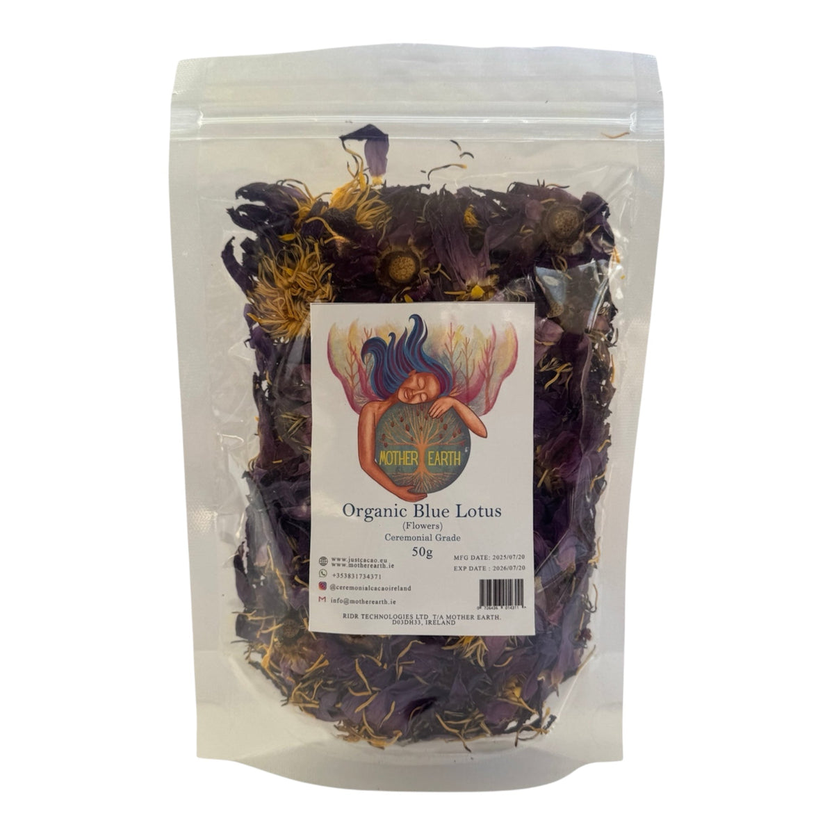 Mother Earth Blue Lotus dried full flowers for botanical use