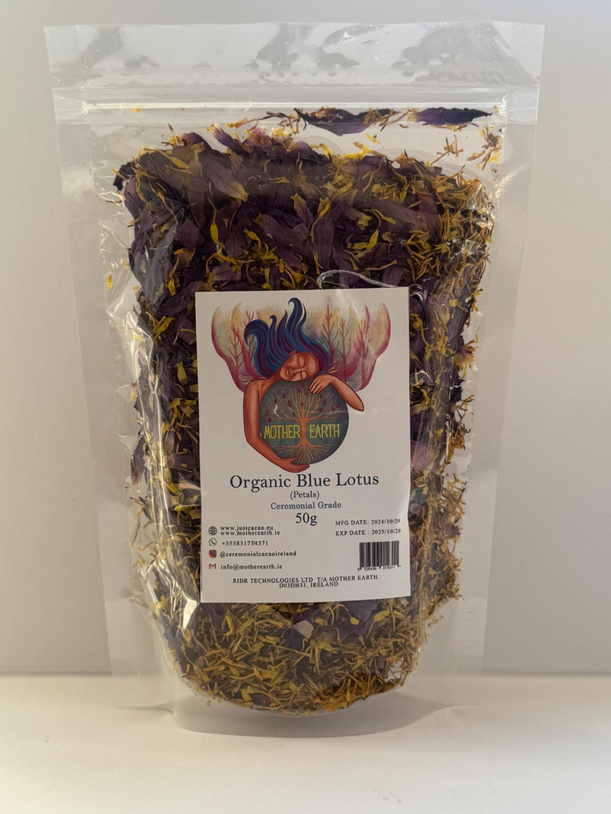 Egyptian Organic Blue Lotus Flowers & Crushed Petals (50g)