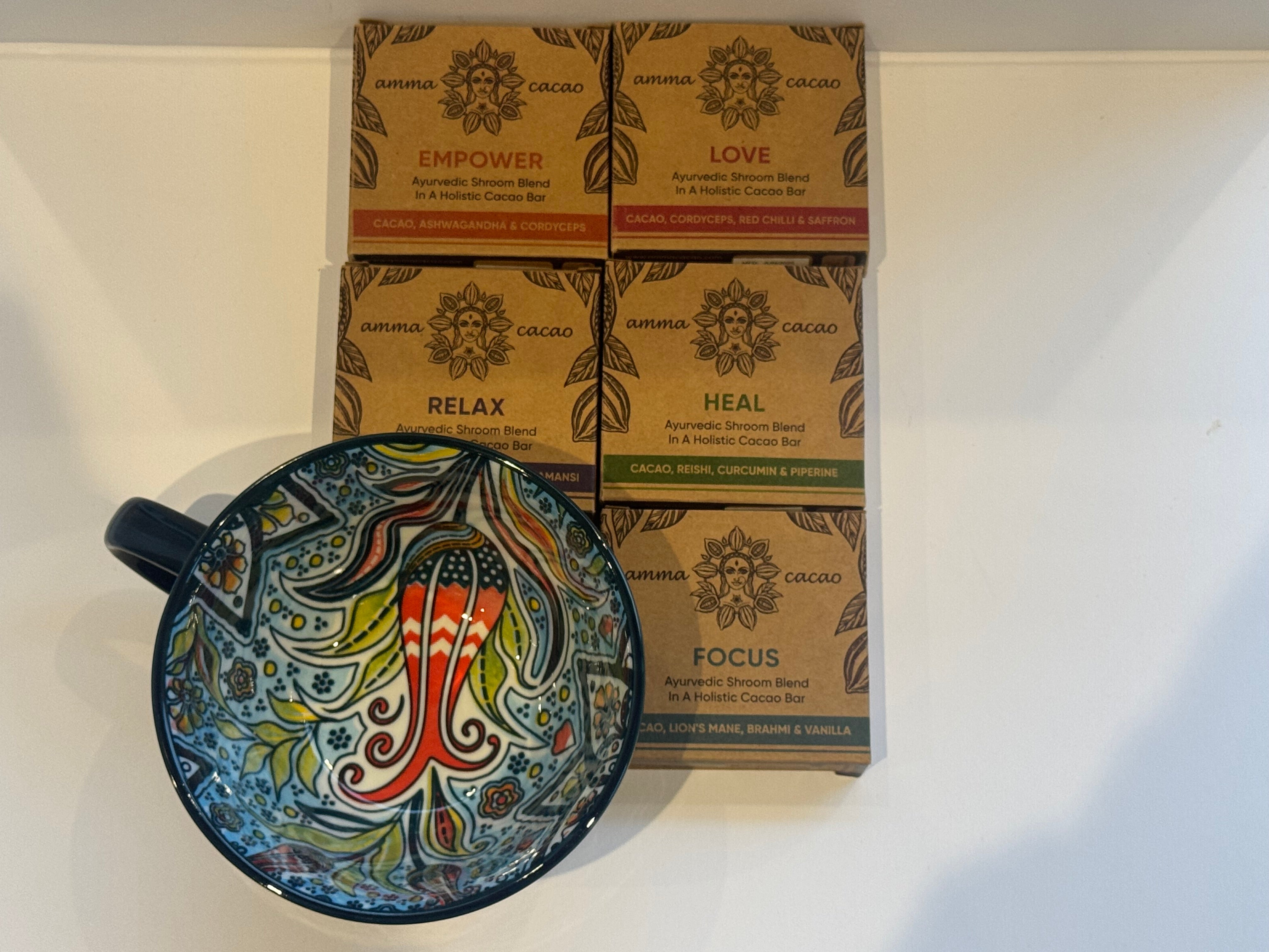 Amma Ceremonial Cacao - India. Ayurvedic Bundle. x5 Bars (36g) Focus, Heal, Love, Empower, Relax.