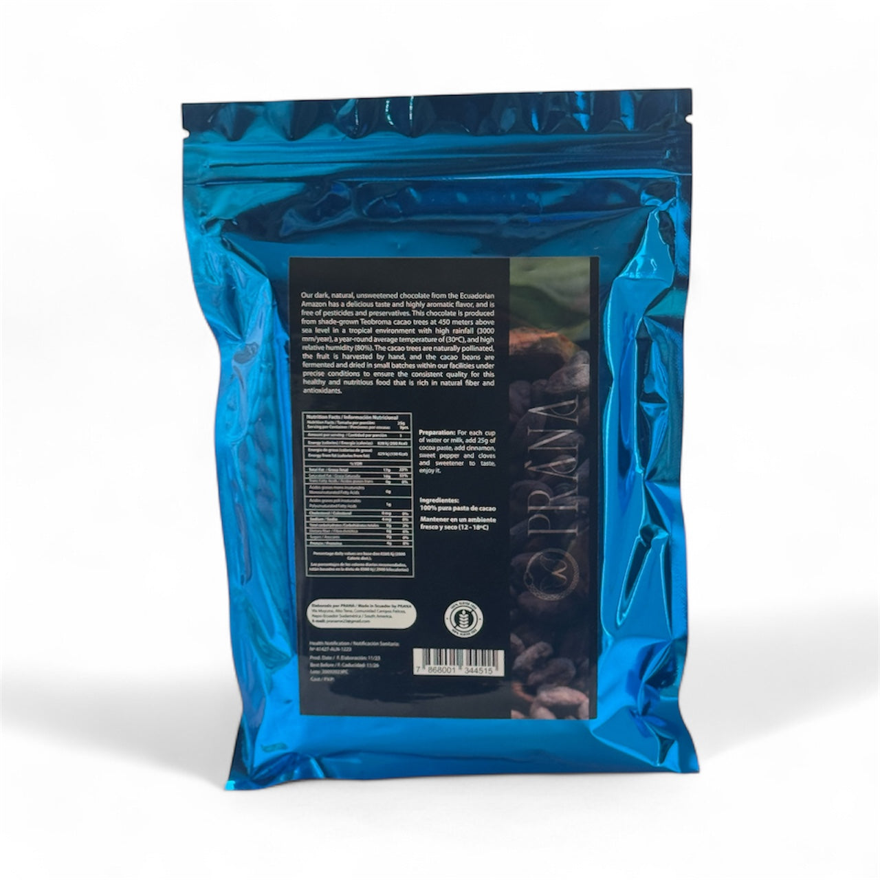 Prana Ceremonial Cacao Ecuador Block - 227g