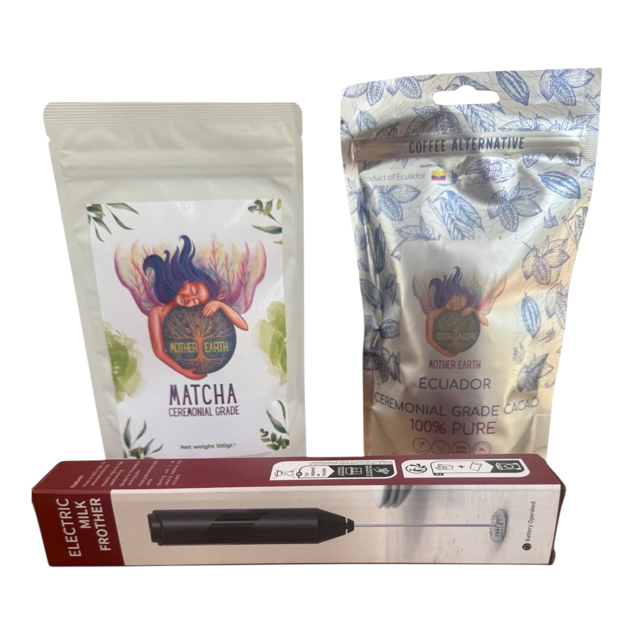 The “Ceremonial Grade Duo Bundle” (100g Matcha & 200g of Ceremonial Grade Cacao with blender) - Just Cacao