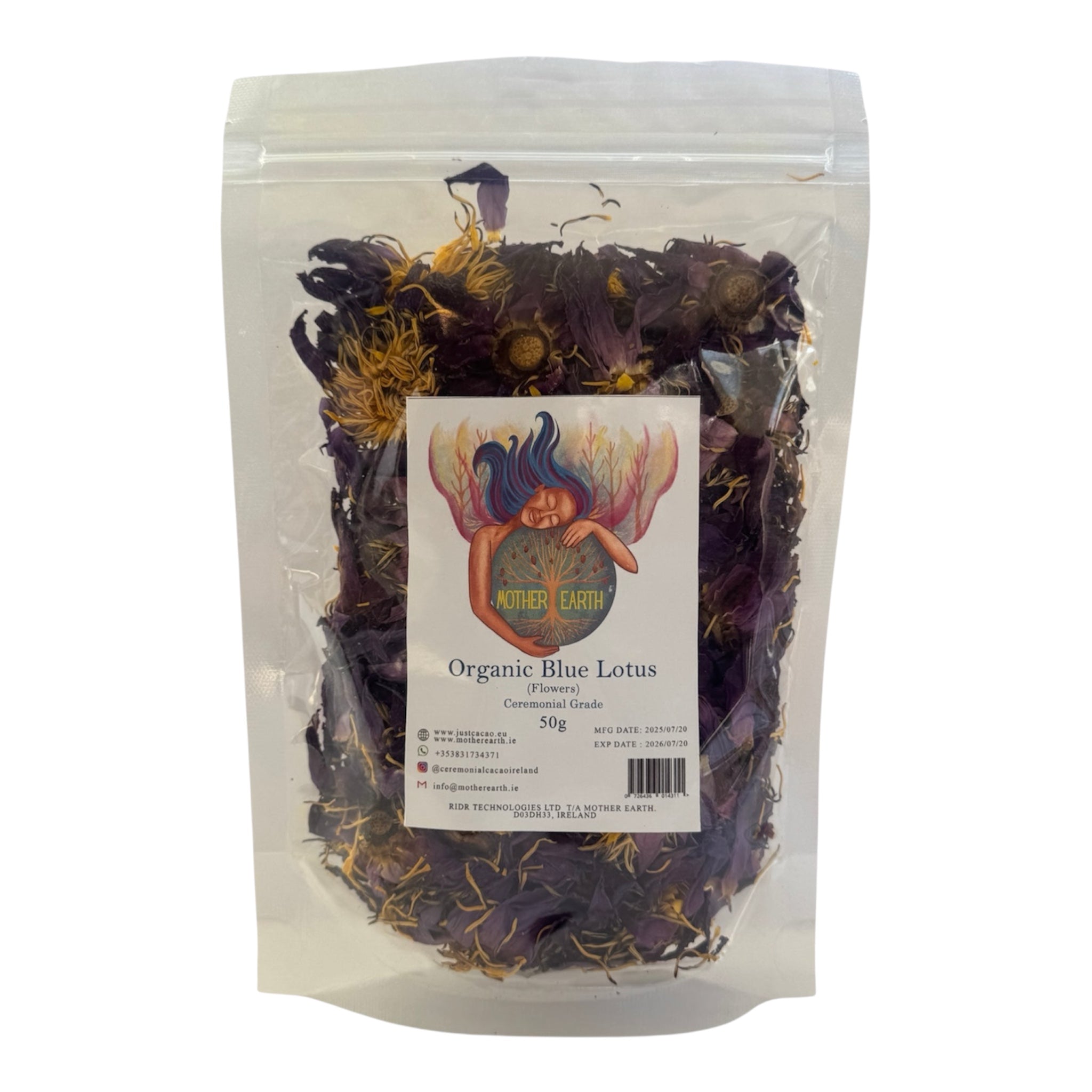 Egyptian Organic Blue Lotus Flowers & Crushed Petals (50g)
