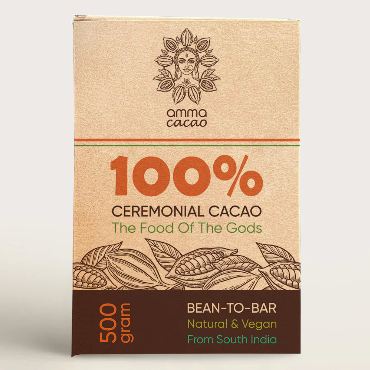 Ceremonial Cacao. 500g block. Amma Cacao India.
