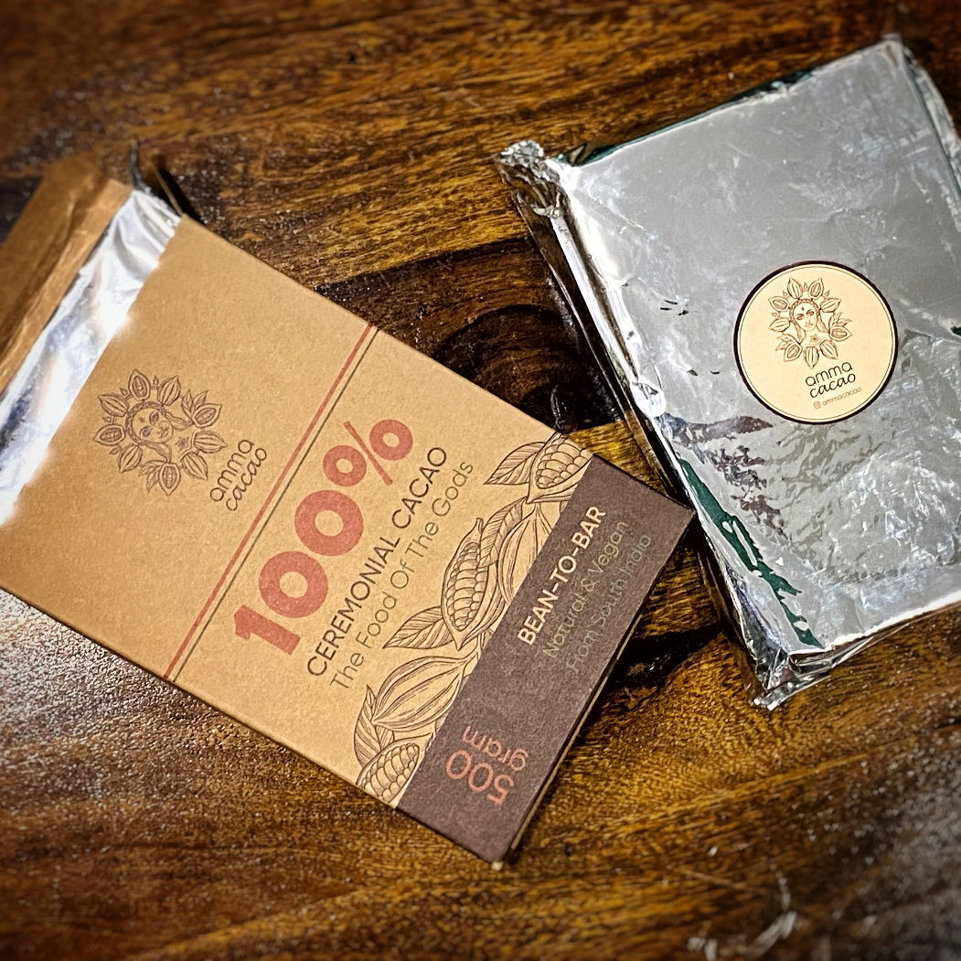 Ceremonial Cacao. 500g block. Amma Cacao India. - Just Cacao