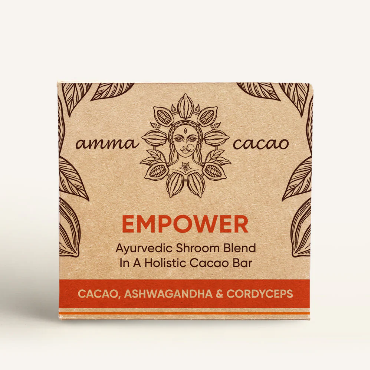 AmmaBar EMPOWER - Ayurvedic Shrooms Blend In A Holistic Cacao Bar - single bars. 36g