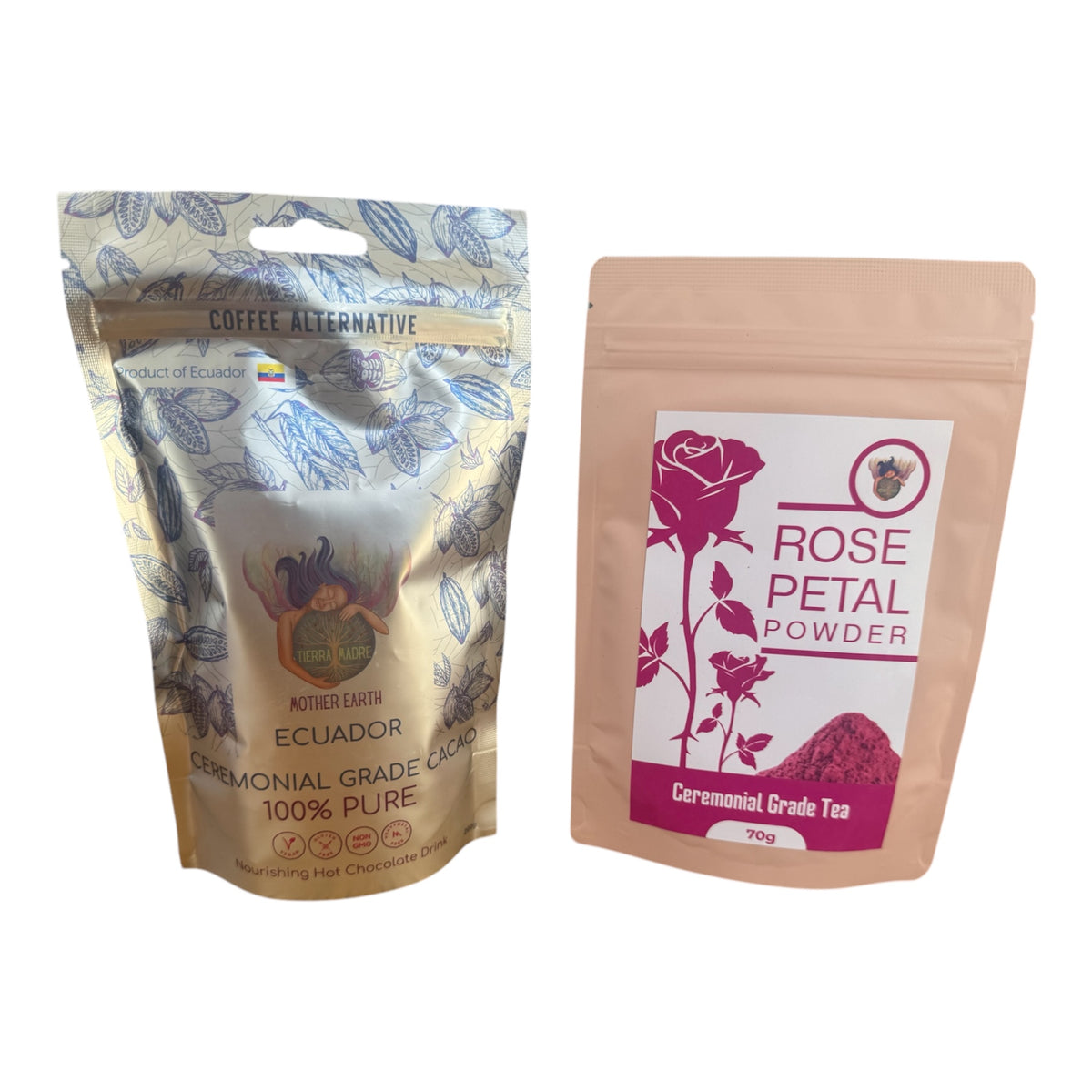 Mother Earth Ecuador 🇪🇨 + Rose Petal Powder Bundle 🌹 - Just Cacao