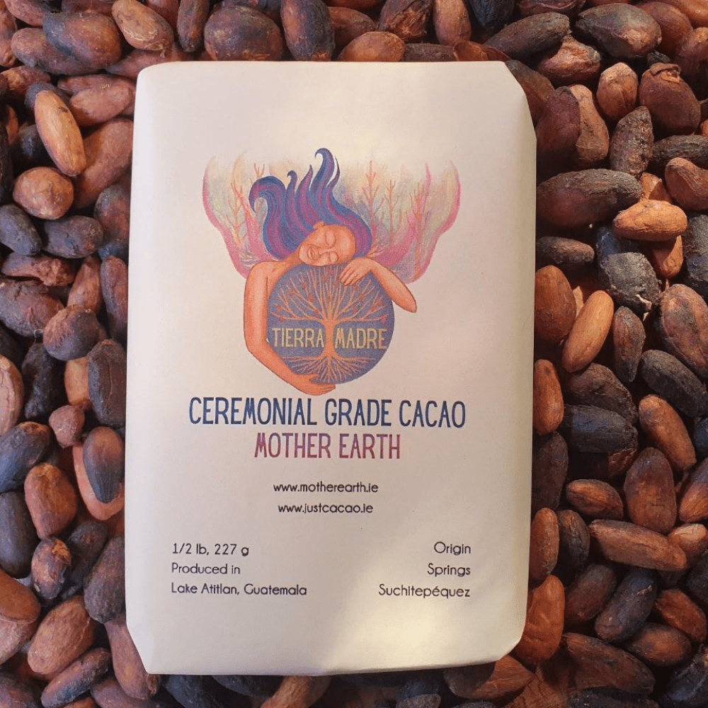 100% Ceremonial Cacao - Mother Earth - Finest Guatemalan Blend. Solid Cacao Bar (227g or 454g). Supports Womens Collective. (Cahabon origin) - Salmon Pink Colour.