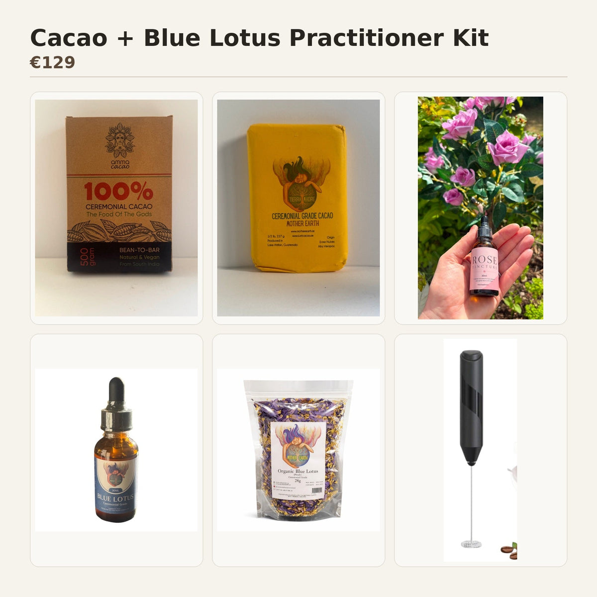 Cacao and Blue Lotus practitioner kit for facilitator training
