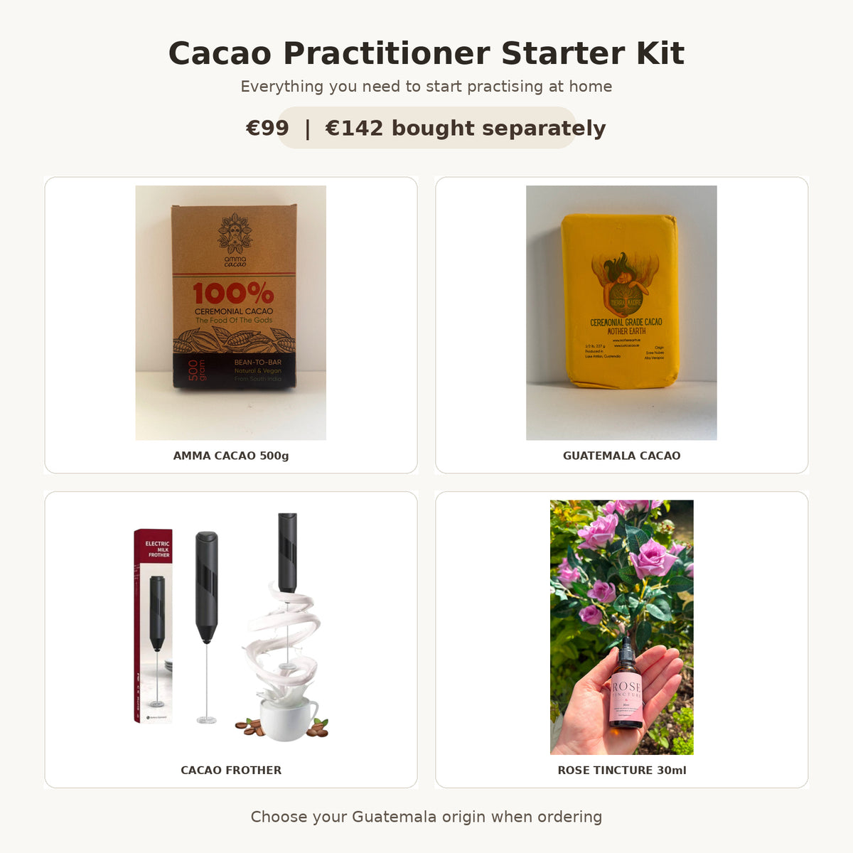 Cacao Practitioner Kit with ceremonial cacao and practitioner products