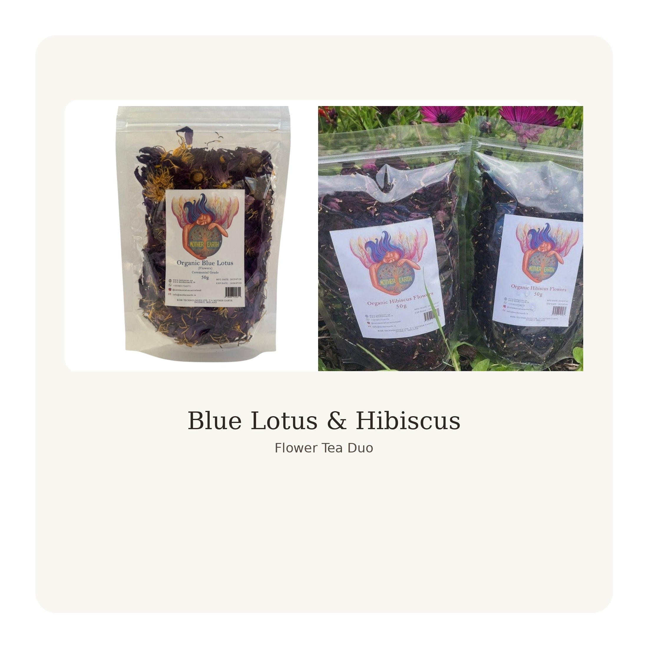 Blue Lotus & Hibiscus Flower Tea Duo