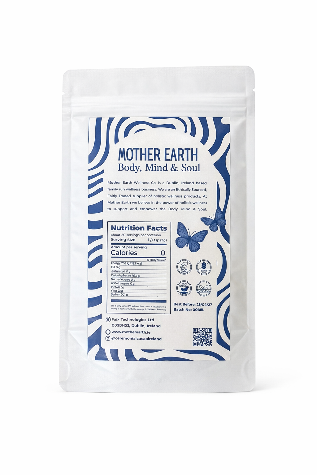 Ceremonial Grade Blue Matcha - Blue Butterfly Pea Tea Powder - Just Cacao