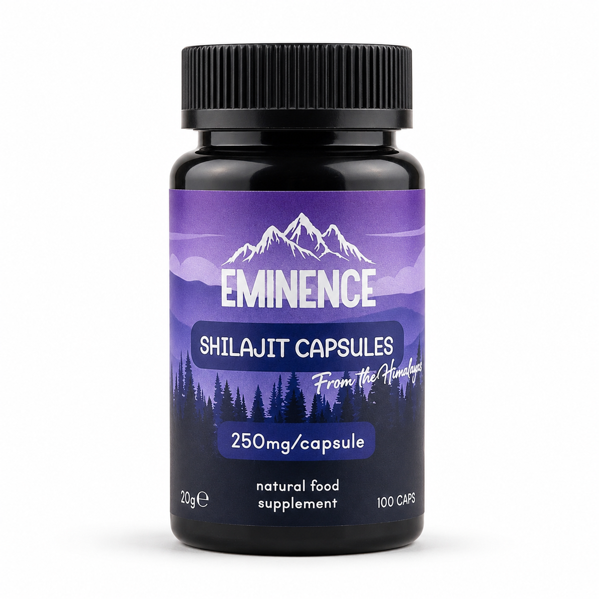Eminence Shilajit capsules 250mg, discussed alongside resin in article