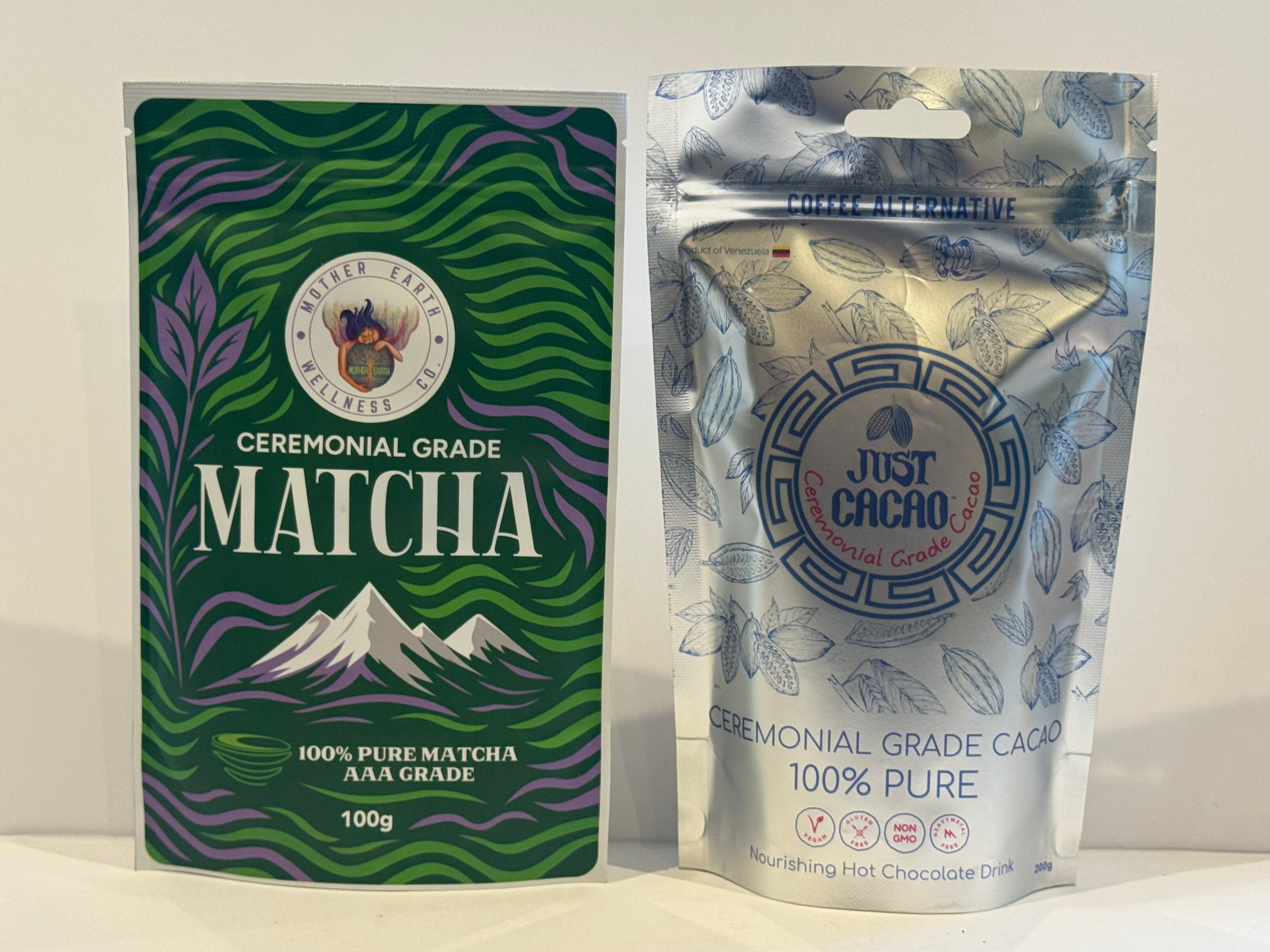 Mother Earth Ceremonial Grade Matcha + Just Cacao Bundle