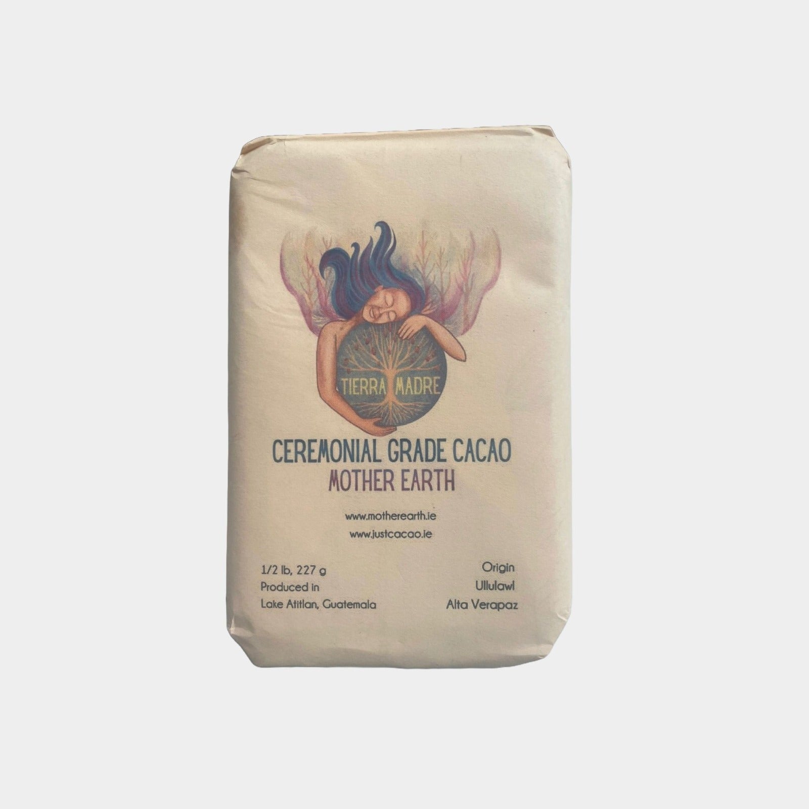 100% Ceremonial Cacao - Mother Earth - Finest Guatemalan Blend. Solid Cacao Bar (227g or 454g). Supports Womens Collective. (Cahabon origin) - Salmon Pink Colour.