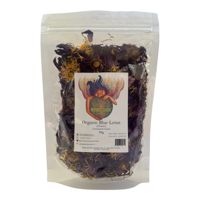 Egyptian Organic Blue Lotus Full Flowers. (50g) - Just Cacao