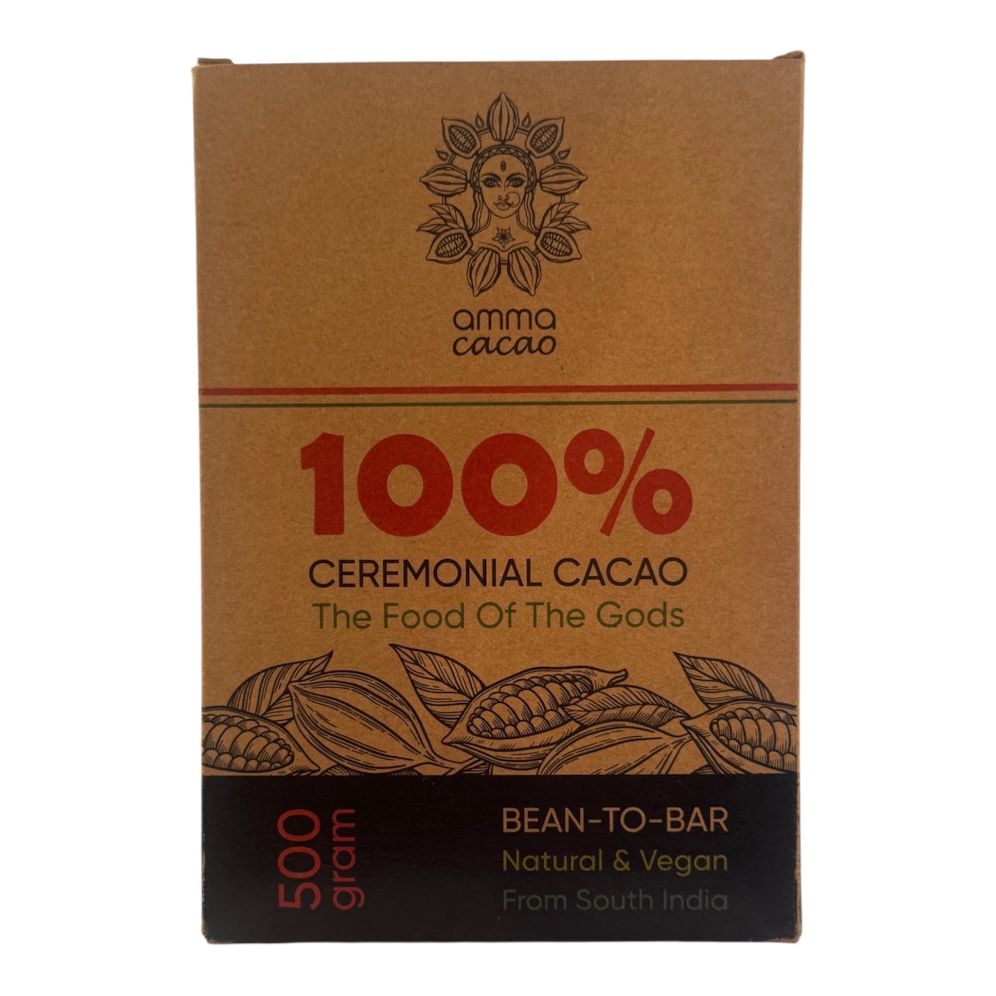 Ceremonial Cacao. 500g block. Amma Cacao India.