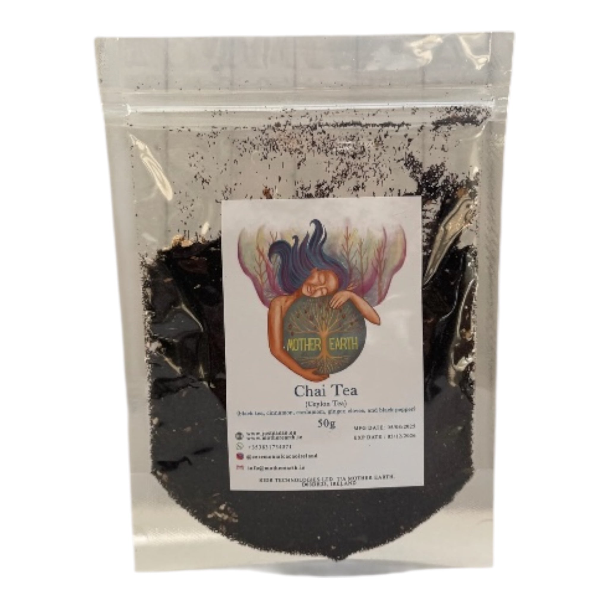 🌿 Mother Earth Organic Chai Tea – 50g | Ceylon Black Tea Blend