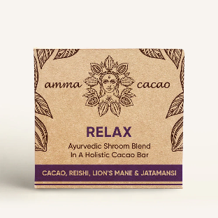 AmmaBar RELAX - Ayurvedic Shrooms Blend In A Holistic Cacao Bar - single bars. 36g