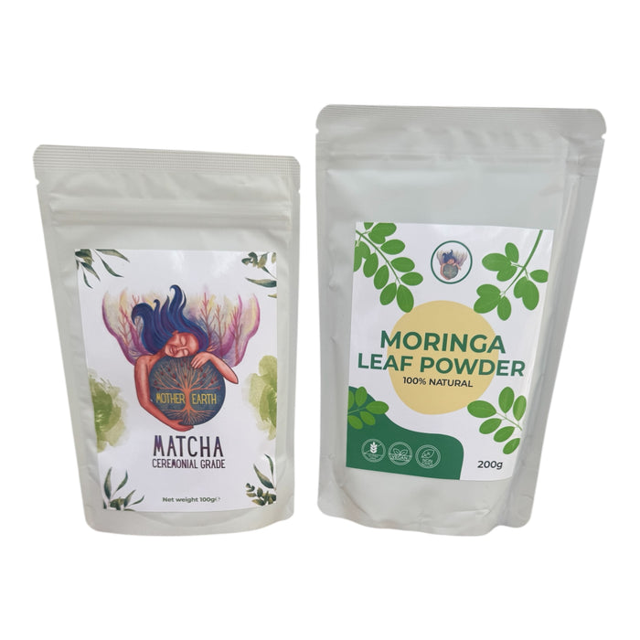 Ceremonial Matcha and Moringa Duo by Mother Earth
