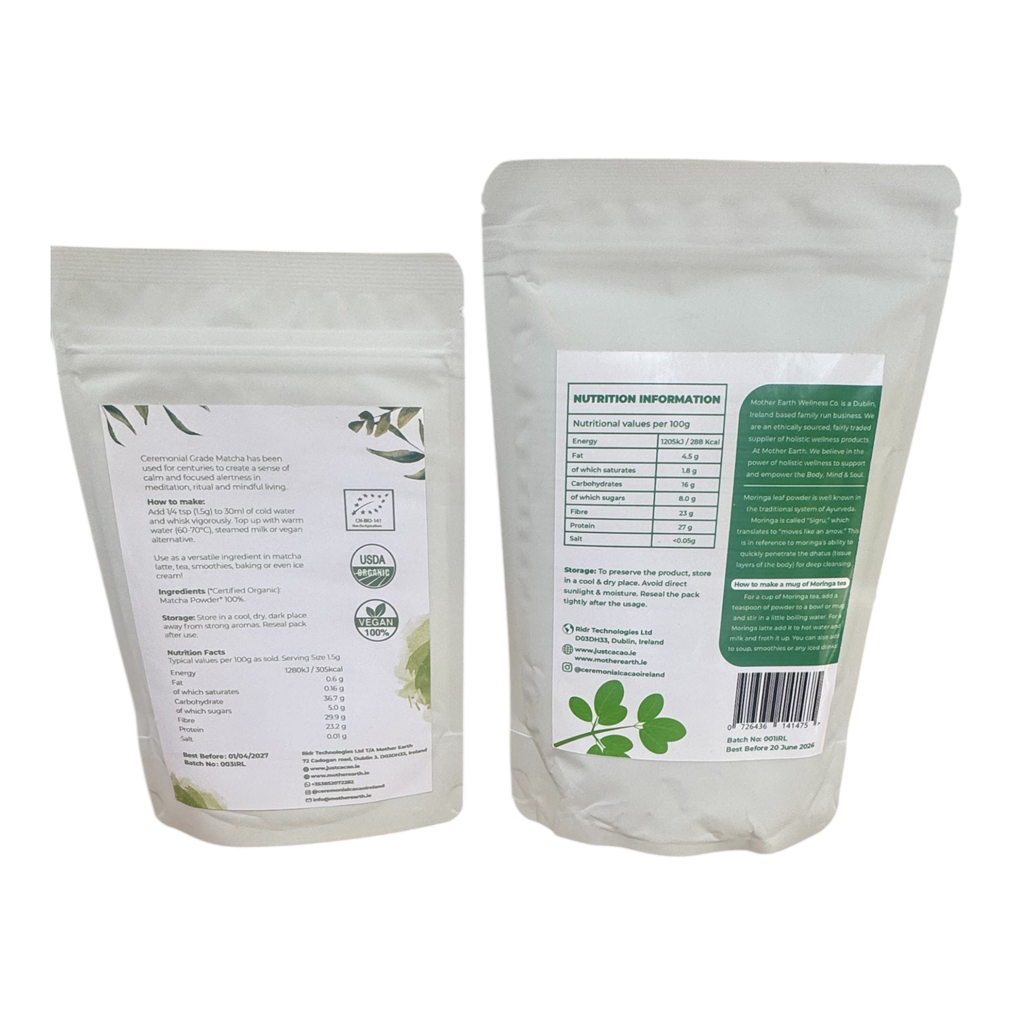 Ceremonial Grade Matcha and Moringa