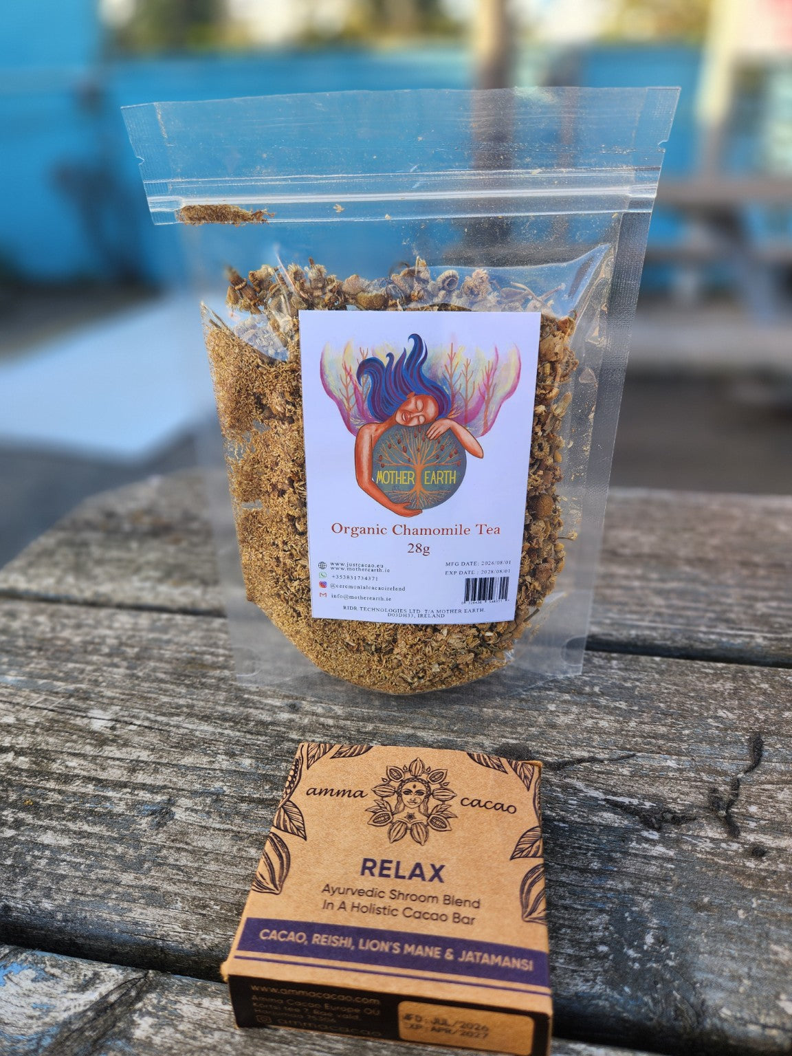 Mother Earth Chamomile and Amma RELAX wind-down duo