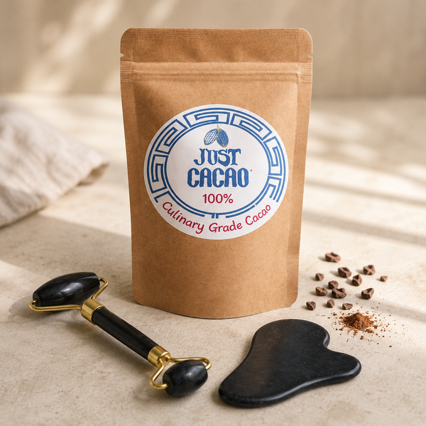 Cacao Face Mask, Black Gua Sha & Roller Bundle - Just Cacao