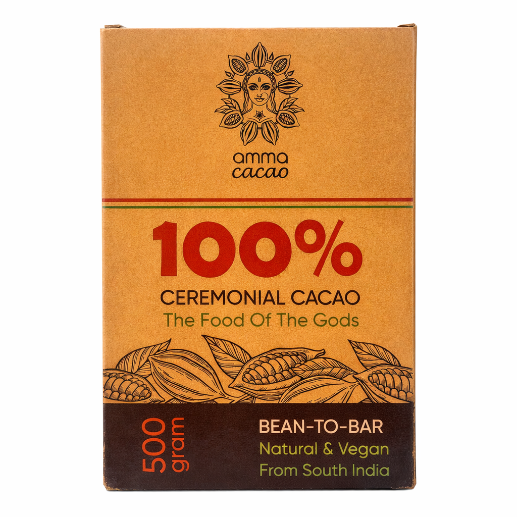 Ceremonial Cacao. 500g block. Amma Cacao India. - Just Cacao