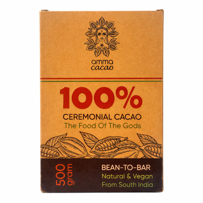 Ceremonial Cacao. 500g block. Amma Cacao India. - Just Cacao
