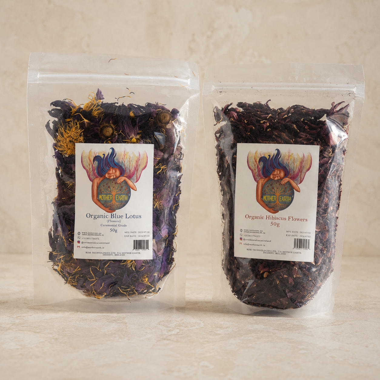 Blue Lotus & Hibiscus Flower Tea Duo