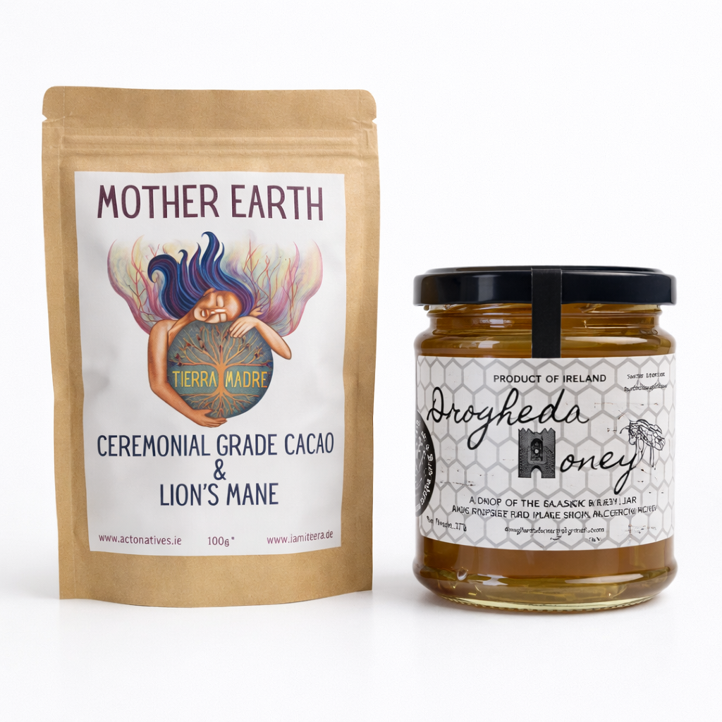 Mother Earth Ceremonial Cacao with Lions Mane + Organic Irish Honey - Just Cacao
